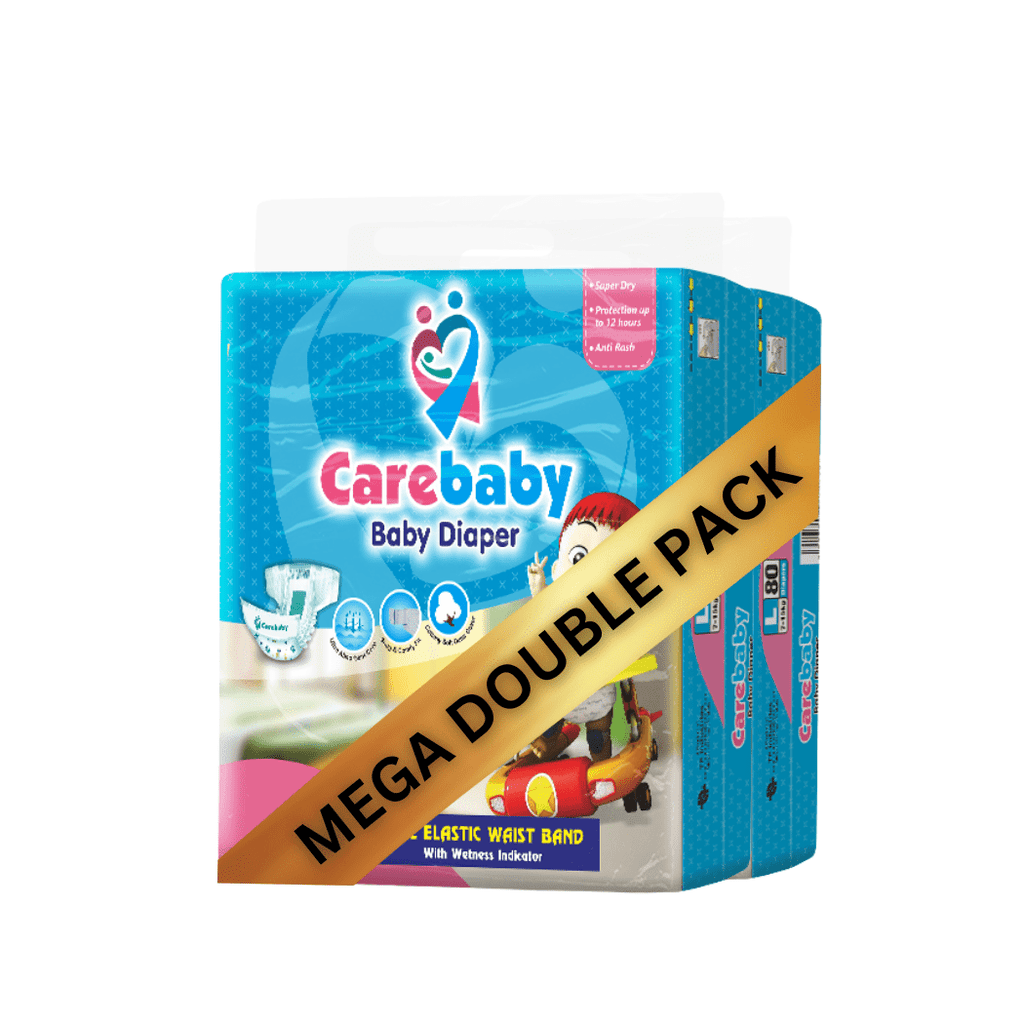 Carebaby Mega Double Pack Size Large Count-80 each ALL GOOD HUB