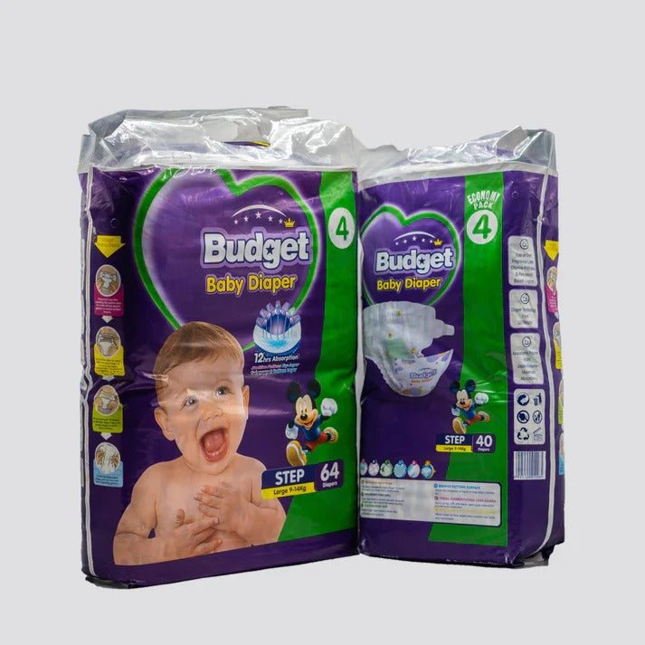 Budget Baby Diaper -Size 4, 64-Count,Ultra Absorbent Disposable Infant Diaper