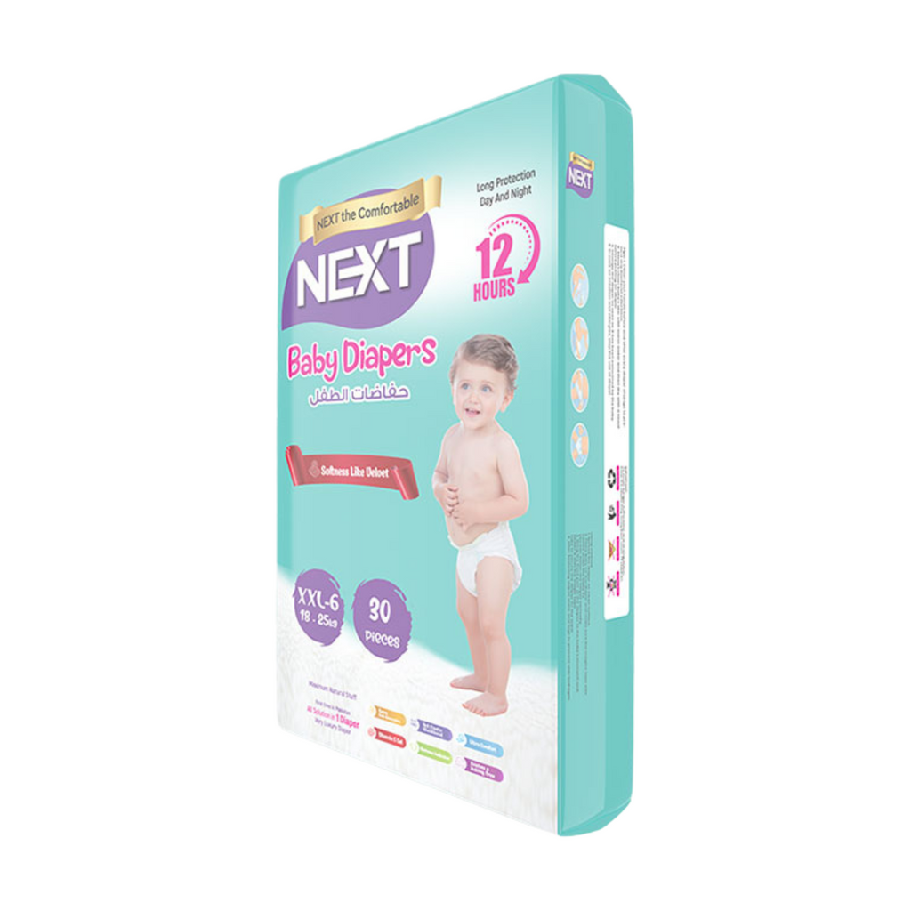 Next Diapers long protection Day & Night Up to 12 Hours Comfort XXL-6 with 52 pieces in pack