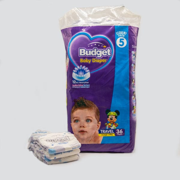 Budget Baby Diaper -Size 5, 36-Count,Ultra Absorbent Disposable Infant Diaper