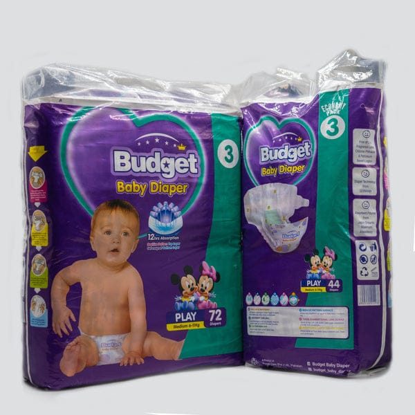 Budget Baby Diaper -Size 3, 72-Count,Ultra Absorbent Disposable Infant Diaper